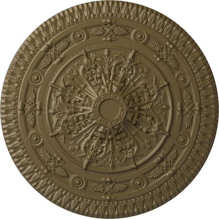 Ekena Millwork Naple Ceiling Medallion (Fits Canopies up to 3 3/8"), 37 1/2"OD x 3 3/8"P, Mississippi Mud CM37NAMMF